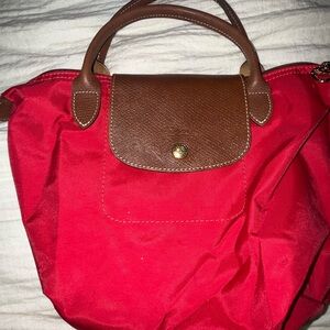 Red and Brown longchamp Bag